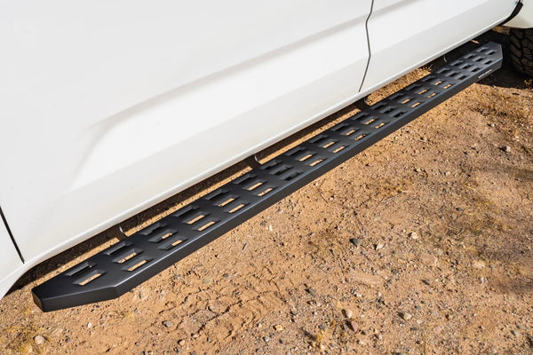 Raptor Series Sport Step Running Boards BLK Textured Aluminum Part# 2307-0478BT — 2004-2024 Nissan Titan, select trims and cab styles (RAP2307-0478BT)