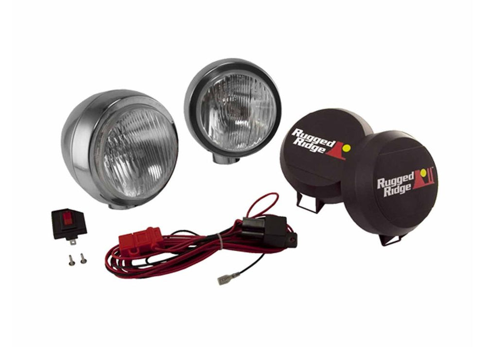 Rugged Ridge HID OFF ROAD Lighting 6 Round Stainless PAIR W/WIRING Harness