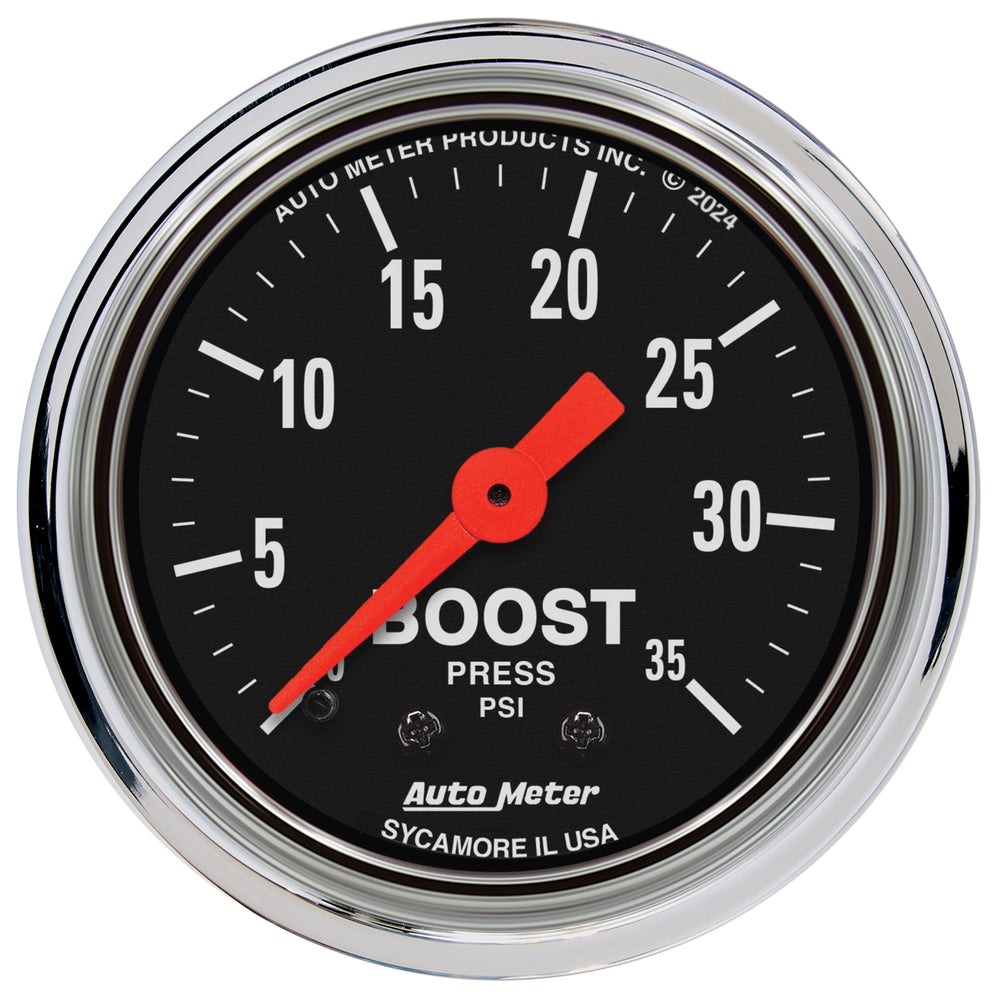 AutoMeter 2-1/16" Boost, 0-35 PSI, Traditional Chrome
