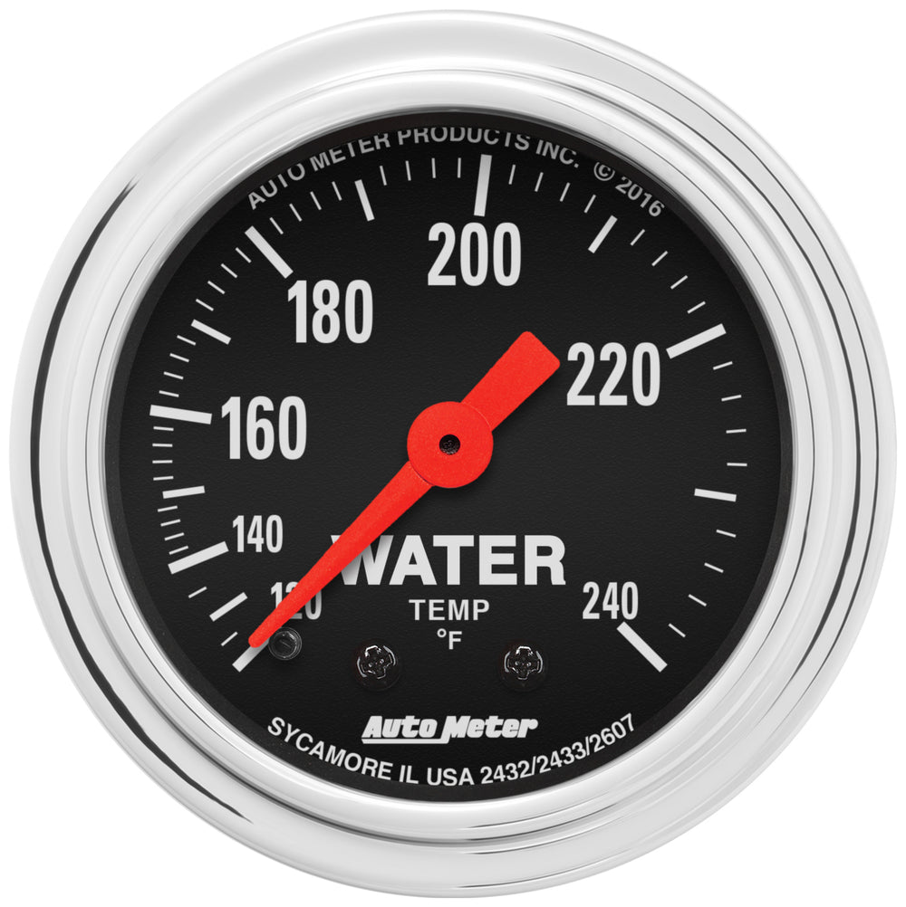AutoMeter 2-1/16" Water Temperature, 120-240 F, Traditional Chrome (2432)