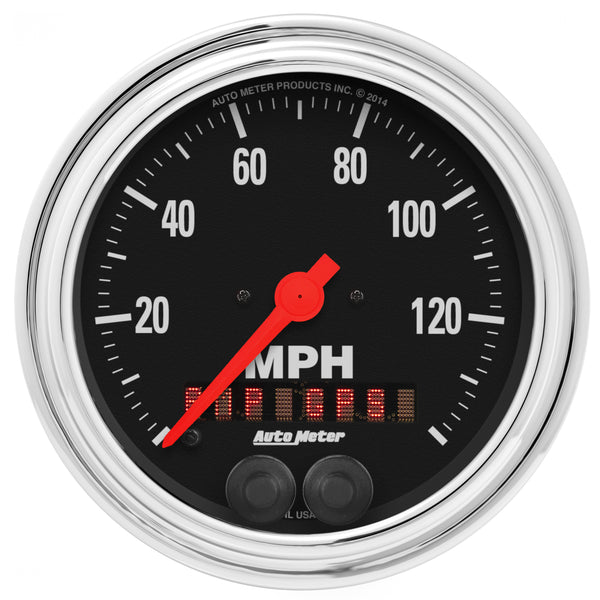 AutoMeter Indicateur de vitesse GPS 3-3/8 po, 0-140 MPH, Traditional Chrome