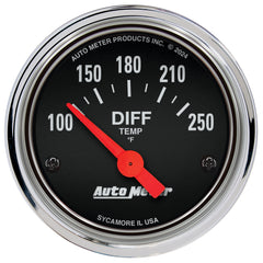 AutoMeter 2-1/16" Differential Temperature, 100-250 F, Traditional Chrome