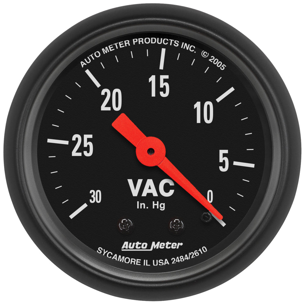 AutoMeter 2-1/16" Vacuum, 0-30 in HG, Z-Series