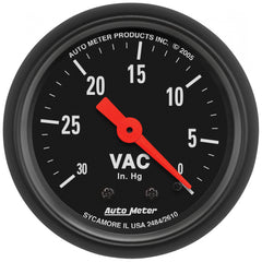 AutoMeter 2-1/16" Vacuum, 0-30 in HG, Z-Series