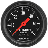Autometer Gauge Exhaust Press 2 1/16IN 60PSI Mechanical Z Series (ATM2611)