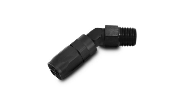 Vibrant Performance - 26401 - Male Hose End Fitting, 45 Degree - Size: -6AN - Pipe Thread 1/4 in. NPT