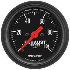 AutoMeter 2-1/16" Exhaust Pressure, 0-100 PSI, Z-Series — Stainless