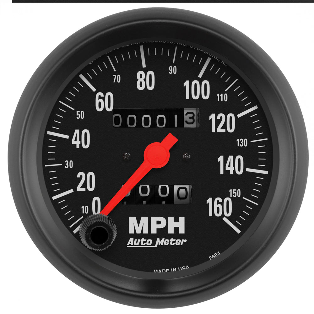 AutoMeter 3-3/8" Speedometer, 0-160 MPH, Z-Series — Red (2694)