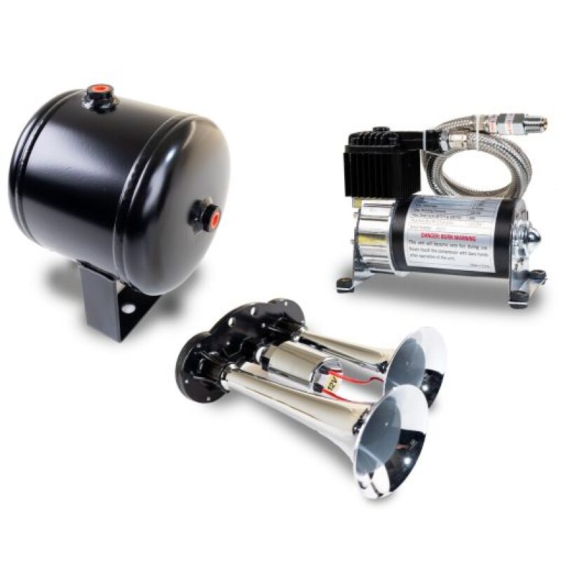 Kleinn Ensemble de double klaxon chromé avec compresseur d'air 120 PSI / réservoir d'air 0.5 gal