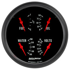 AutoMeter 5" Quad Gauge, 100 PSI/100-250 F/8-18V/240-33 Ohm, Z-Series