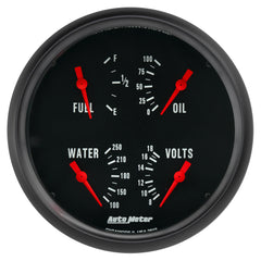 AutoMeter 5" Quad Gauge, 100 PSI/100-250 F/8-18V/0-90 Ohm, Z-Series