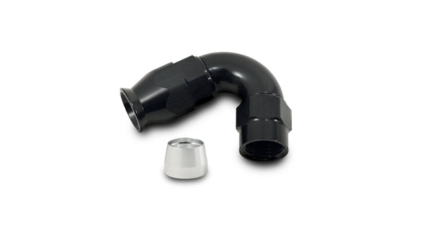 Vibrant Performance - 28208 - Raccord d'embout de tuyau haut débit à 120 degrés pour tuyau à gaine PTFE, -8AN