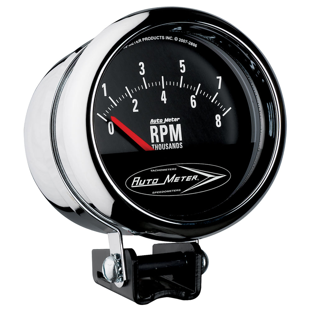 AutoMeter 3-3/4" Pedestal Retro Tach, 0-8,000 RPM, Short Sweep, Traditional Chrome
