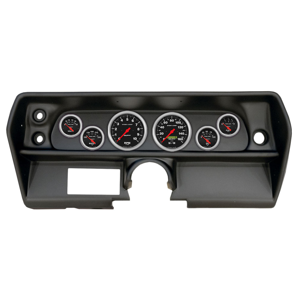 AutoMeter 6 Gauge Direct-Fit Dash Kit, Chevy Nova 68, Sport-Comp