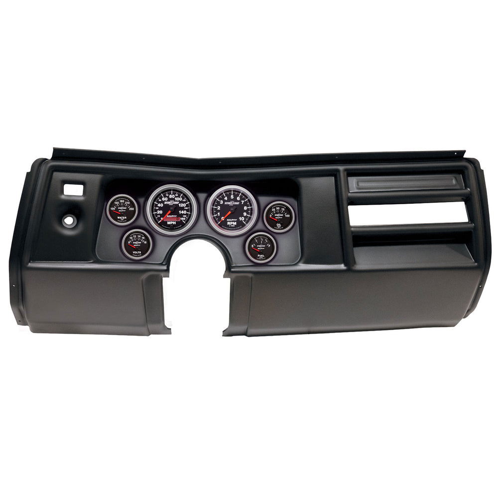 AutoMeter 6 GAUGE DIRECT-FIT DASH KIT, CHEVY CHEVELLE NO VENT 69, SPORT-COMP II (2908-12)