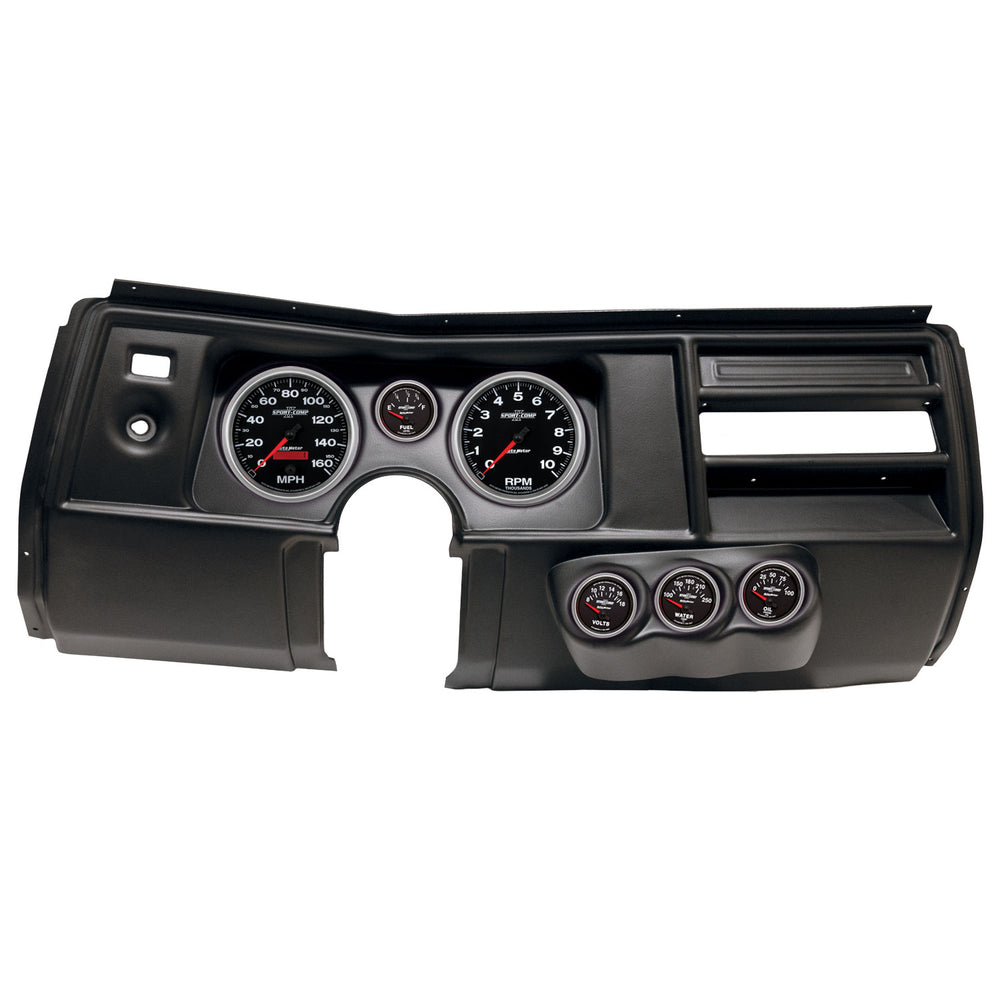 AutoMeter 6 GAUGE DIRECT-FIT DASH KIT, CHEVY CHEVELLE NO VENT 69, SPORT-COMP II (2910-12)