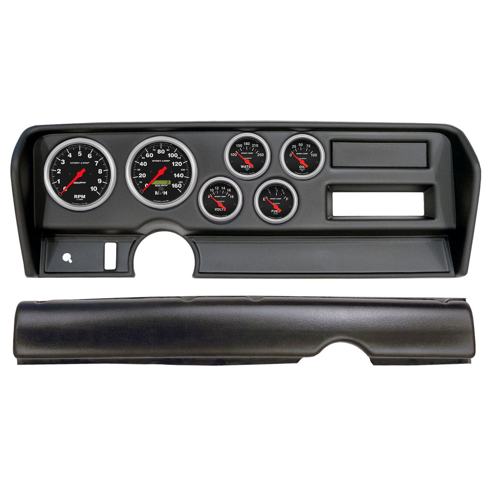AutoMeter 6 Gauge Direct-Fit Dash Kit, Pontiac Gto NO AC 70-72, Sport-Comp