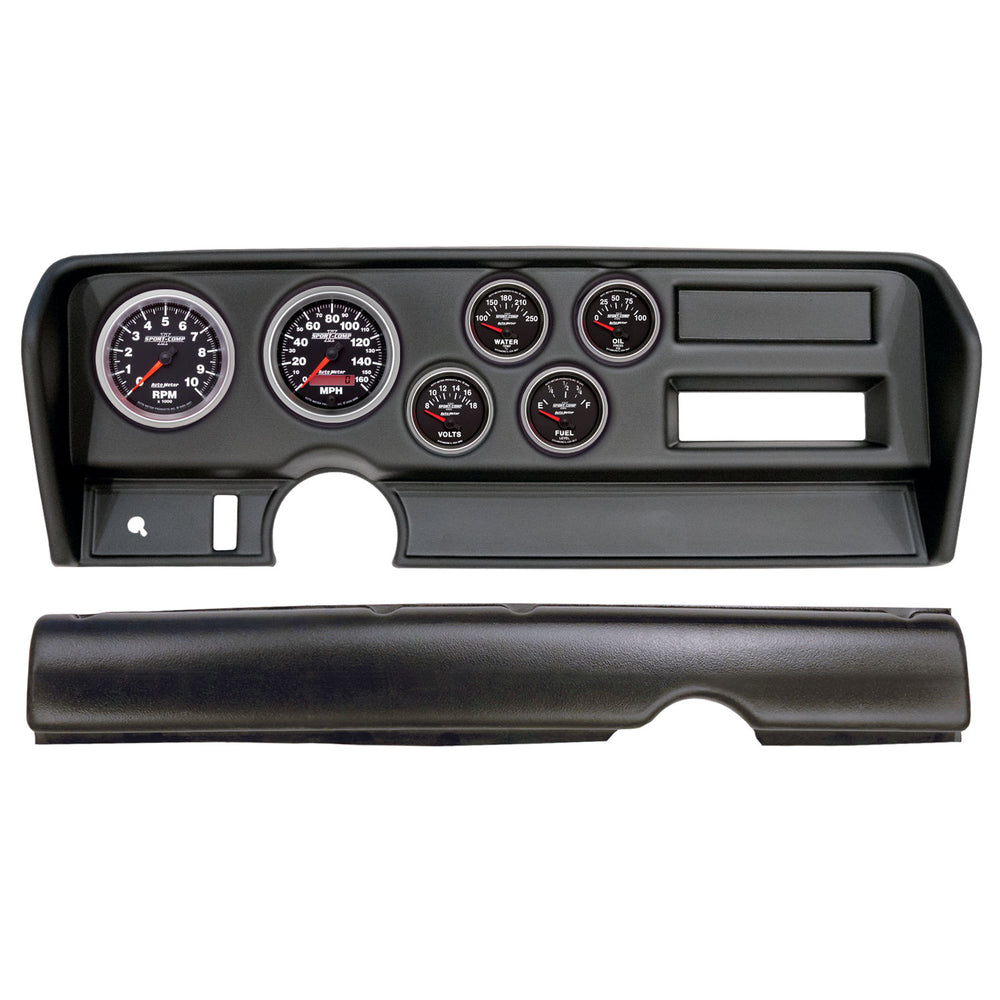 AutoMeter 6 Gauge Direct-Fit Dash Kit, Pontiac Gto NO AC 70-72, Sport-Comp II