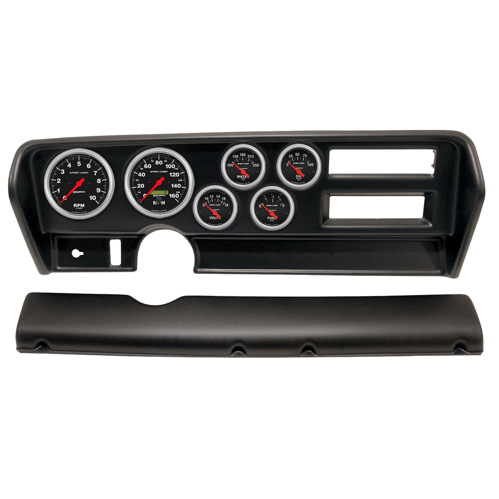 AutoMeter 6 Gauge Direct-Fit Dash Kit, Pontiac Gto AC 70-72, Sport-Comp