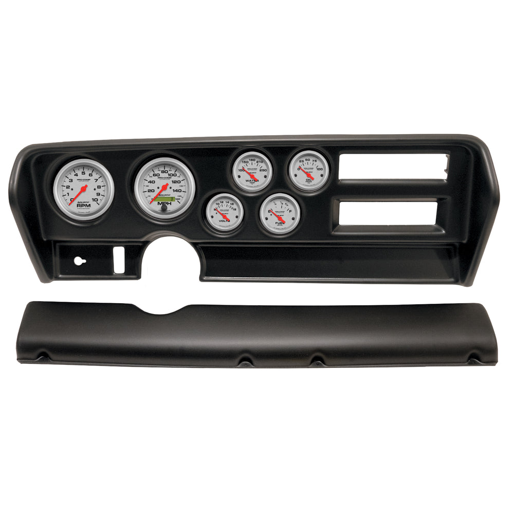 AutoMeter 6 Gauge Direct-Fit Dash Kit, Pontiac Gto AC 70-72, Ultra-Lite