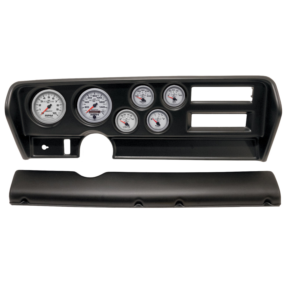 AutoMeter 6 Gauge Direct-Fit Dash Kit, Pontiac Gto AC 70-72, Ultra-Lite II