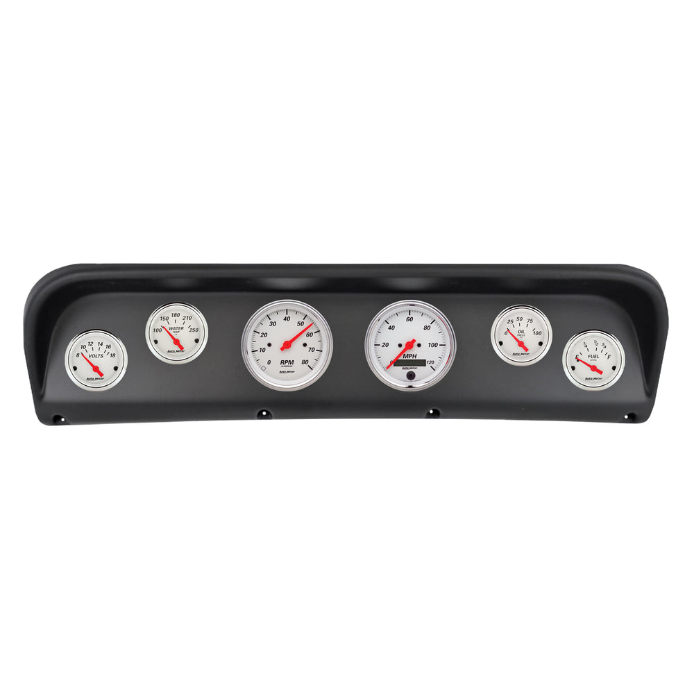 AutoMeter 6 Gauge Direct-Fit Dash Kit, Ford F100 67-72, Arctic White