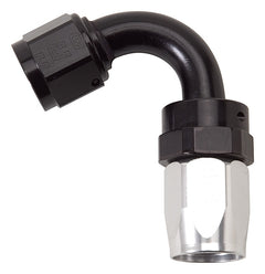 Russell Performance Embout de tuyau pivotant -8 AN à pleine circulation noir/argent à rayon serré 120 degrés