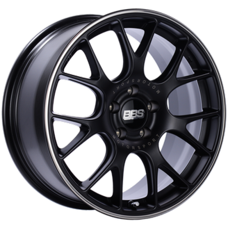 BBS Roue CH-R 19x8 5x120 ET40 à protège-jante poli - noir satiné - PFS/agrafe 82mm requis
