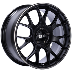 BBS Roue CH-R 19x8 5x120 ET40 à protège-jante poli - noir satiné - PFS/agrafe 82mm requis