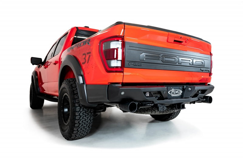 Addictive Desert Designs Pare-chocs arrière Stealth Fighter avec 2 phares cubes 2022+ Ford Raptor - noir martelé