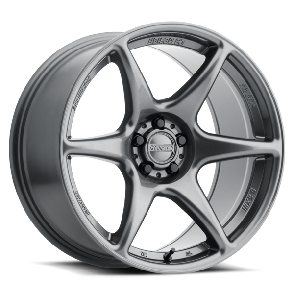 Kansei Roue K12GM KNP 15x7 po / 4x100 / déport 0mm / alésage 73.1mm - gris métal brillant avec lèvre usinée