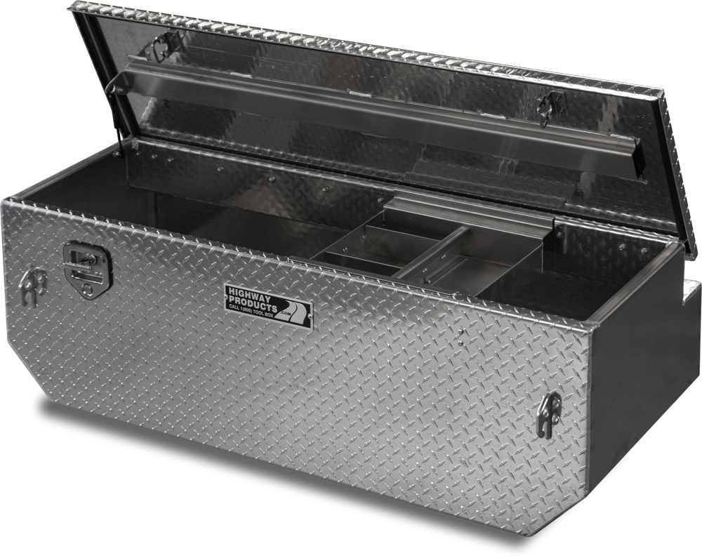 Highway Product 60 X 19.5 X 31 5TH Wheel Tool Box with Diamond Plate Lid, Diamond Plate Base - 3022-005