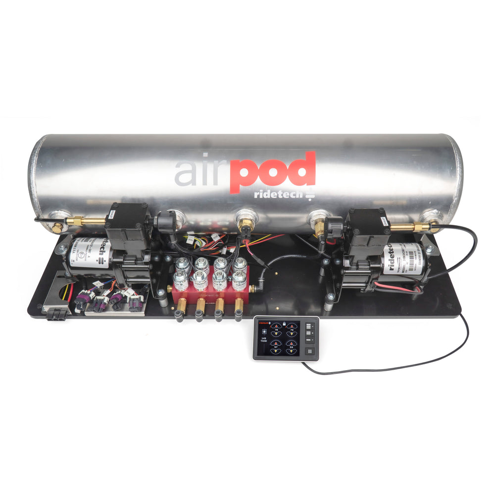 Ridetech Suspension Ridepro E5 Air Ride Suspension Control System 5 Gal Dual Compressor Airpod — 1975-1986 Chevrolet C10