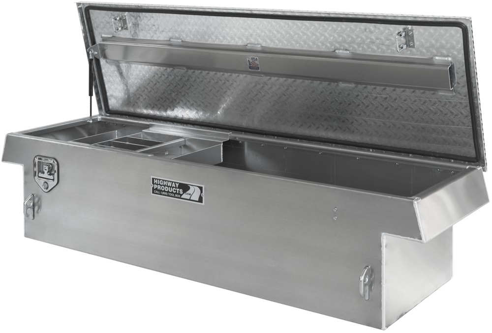 Highway Product 70 X 16 X 20 Single Lid Tool Box with Smooth Aluminum Base, Diamond Plate Lid - 3213-003