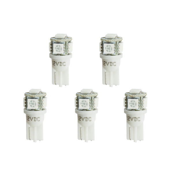 AutoMeter LED Bulb, Replacement, T3 Wedge, White, 5 Pack