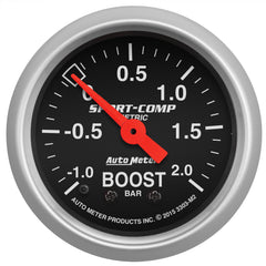 AutoMeter Gauge, Vac/Boost, 2 1/16", -1 - +2 Bar, Mechanical, Sport-Comp
