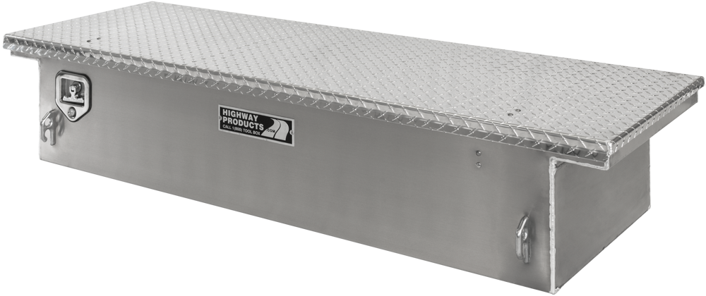 Highway Product 70 X 13.5 X 20 Low Profile Tool Box with Smooth Aluminum Base, Diamond Plate Lid - 3312-001