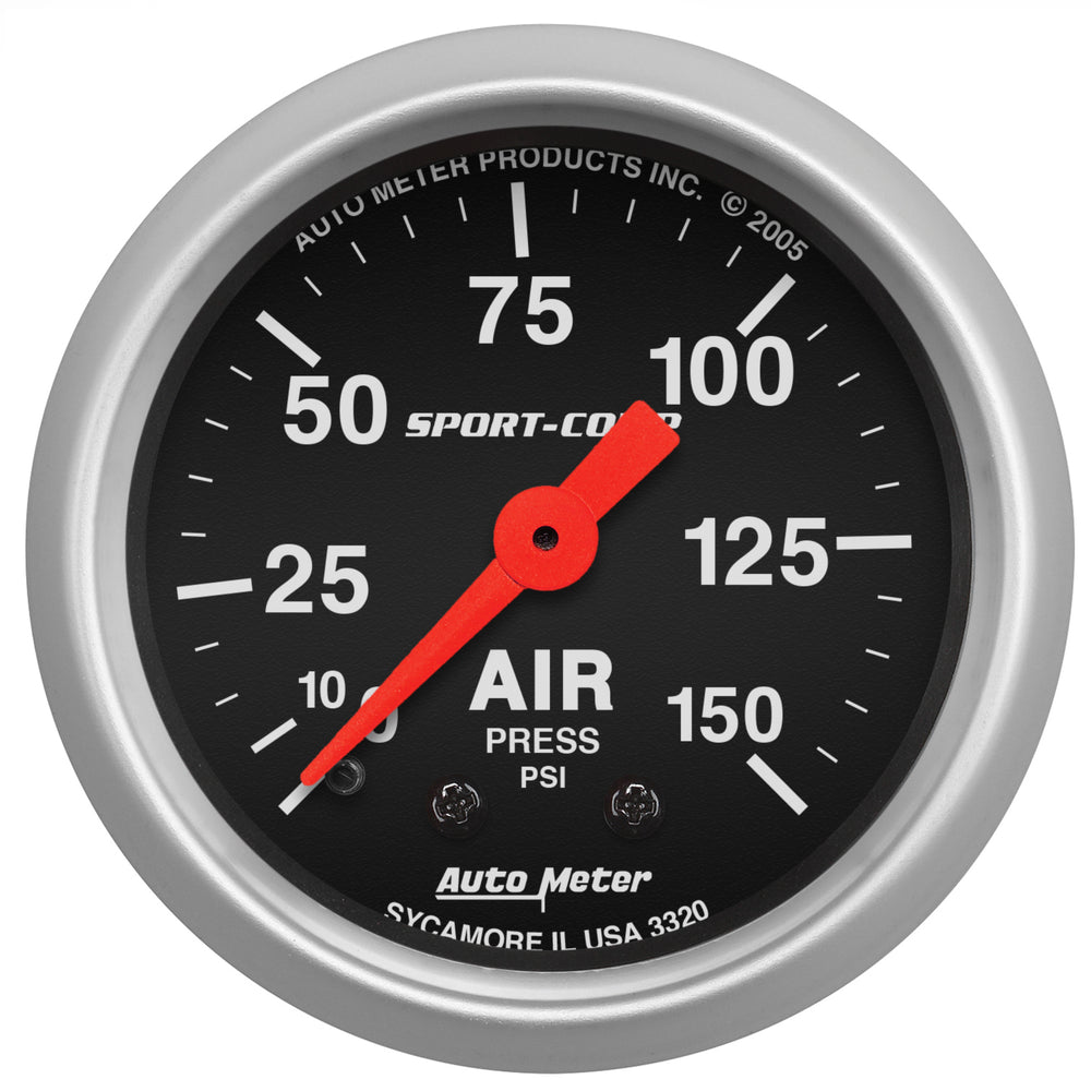 AutoMeter 2-1/16" Air Pressure, 0-150 PSI, Sport-Comp