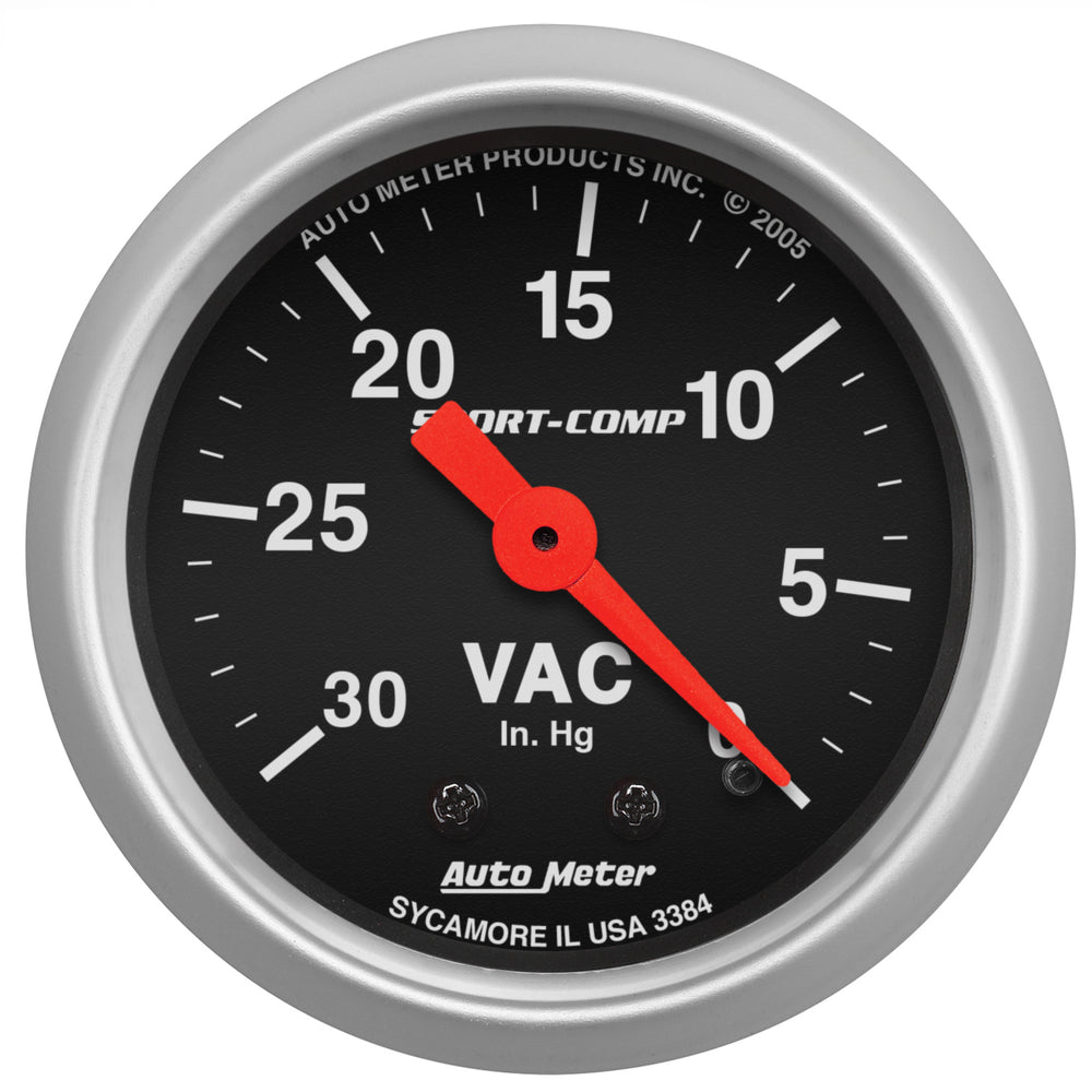 AutoMeter 2-1/16" Vacuum, 0-30 in HG, Sport-Comp