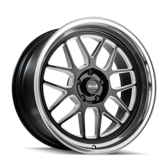 Ridler Roue 611 18x8 / 5x114.3 BP / déport 0mm / moyeu 83.82mm - noir brillant/fraisé avec rebord taillé au diamant