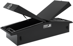 Highway Product 71 X 16 X 23 Gull Wing Tool Box with Smooth Black Base, Black Diamond Plate Lid - 3412-015-BK62