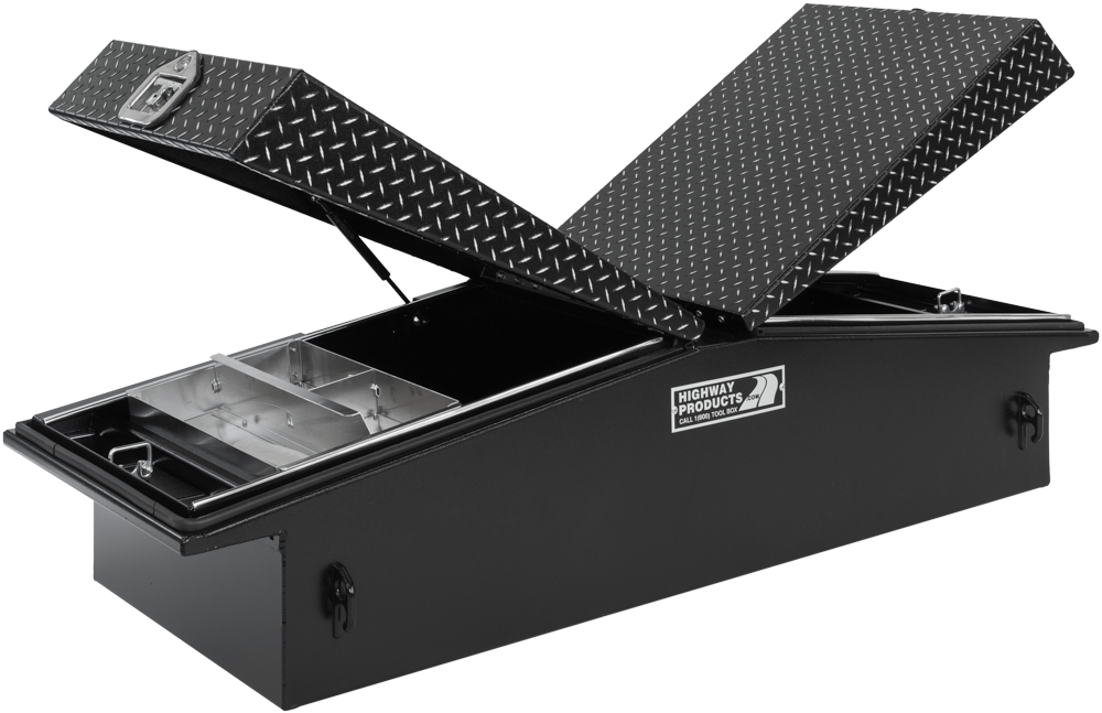 Highway Product 71 X 16 X 23 Gull Wing Tool Box with Smooth Black Base, Leopard Lid - 3412-015-BK62S