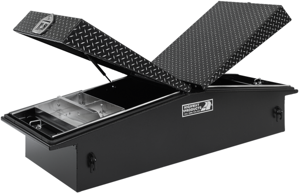 Highway Product 71 X 16 X 23 Gull Wing Tool Box with Smooth Black Base, Leopard Lid - 3412-015-BK62S