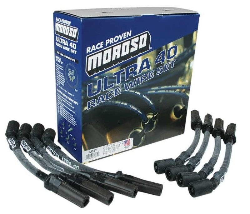 Moroso Jeu de fils d'allumage GM LS - Ultra 40 - gainé - type Coil-On - fil de 9.75 po - noir