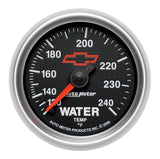 GAUGE, WATER TEMP, 2 1/16", 120-240?F, MECHANICAL, CHEVY RED BOWTIE, BLACK