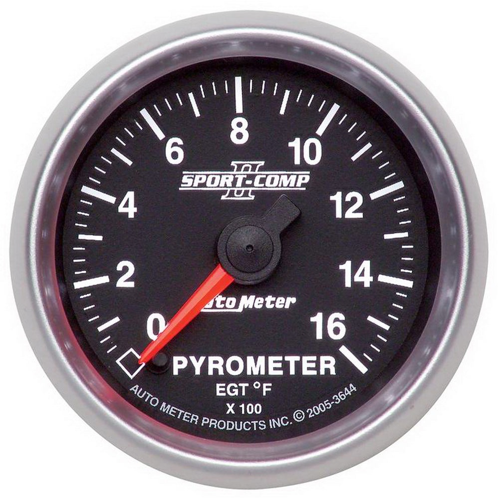 AutoMeter 2-1/16" Pyrometer, 0-1600 F, Sport-Comp II — White