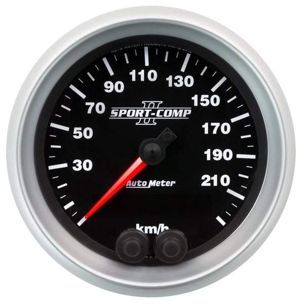 AutoMeter 3-3/8" Speedo, 225 km/h, GPS, Sport-Comp II
