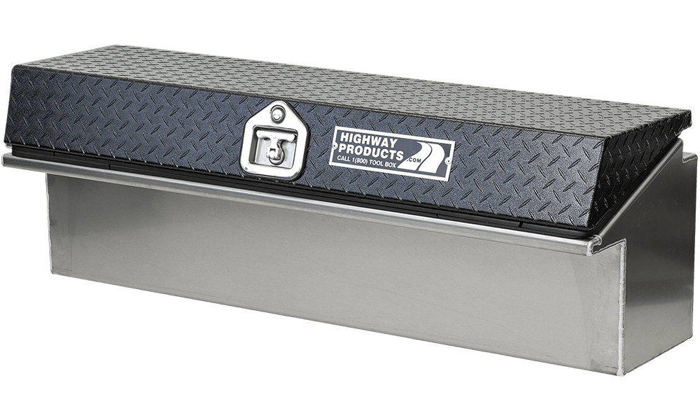 Highway Product 90 X 16 X 16 Passenger Side Low Side Tool Box with Smooth Aluminum Base - 3712-004-BK62