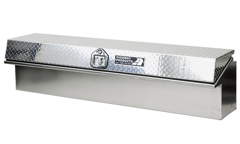 Highway Product 90 X 16 X 16 Driver Side Low Side Tool Box with Smooth Aluminum Base, Plate Lid - 3712-005