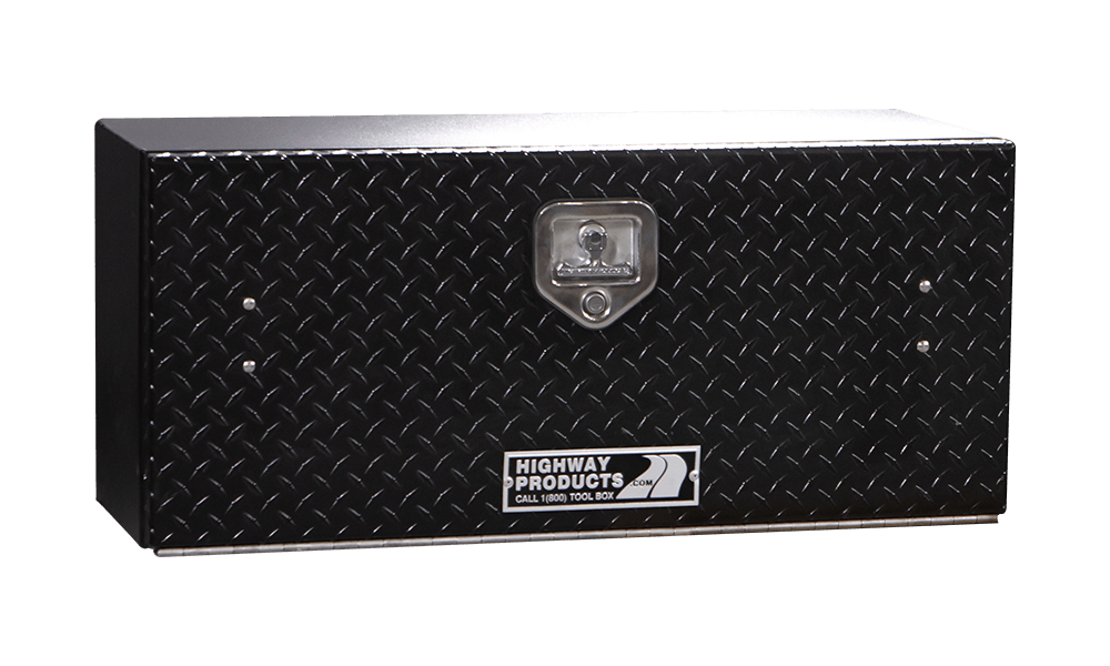 Highway Product 48 X 16 X 13 High Side Tool Box with Black Diamond Plate Door, Smooth Black Base - 3813-003-BK62